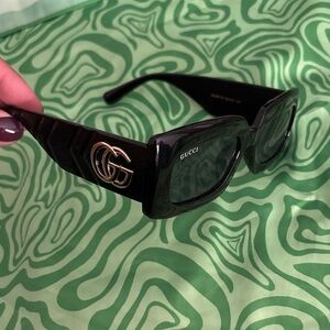 Gucci Black Sunglasses with Gold Accents
